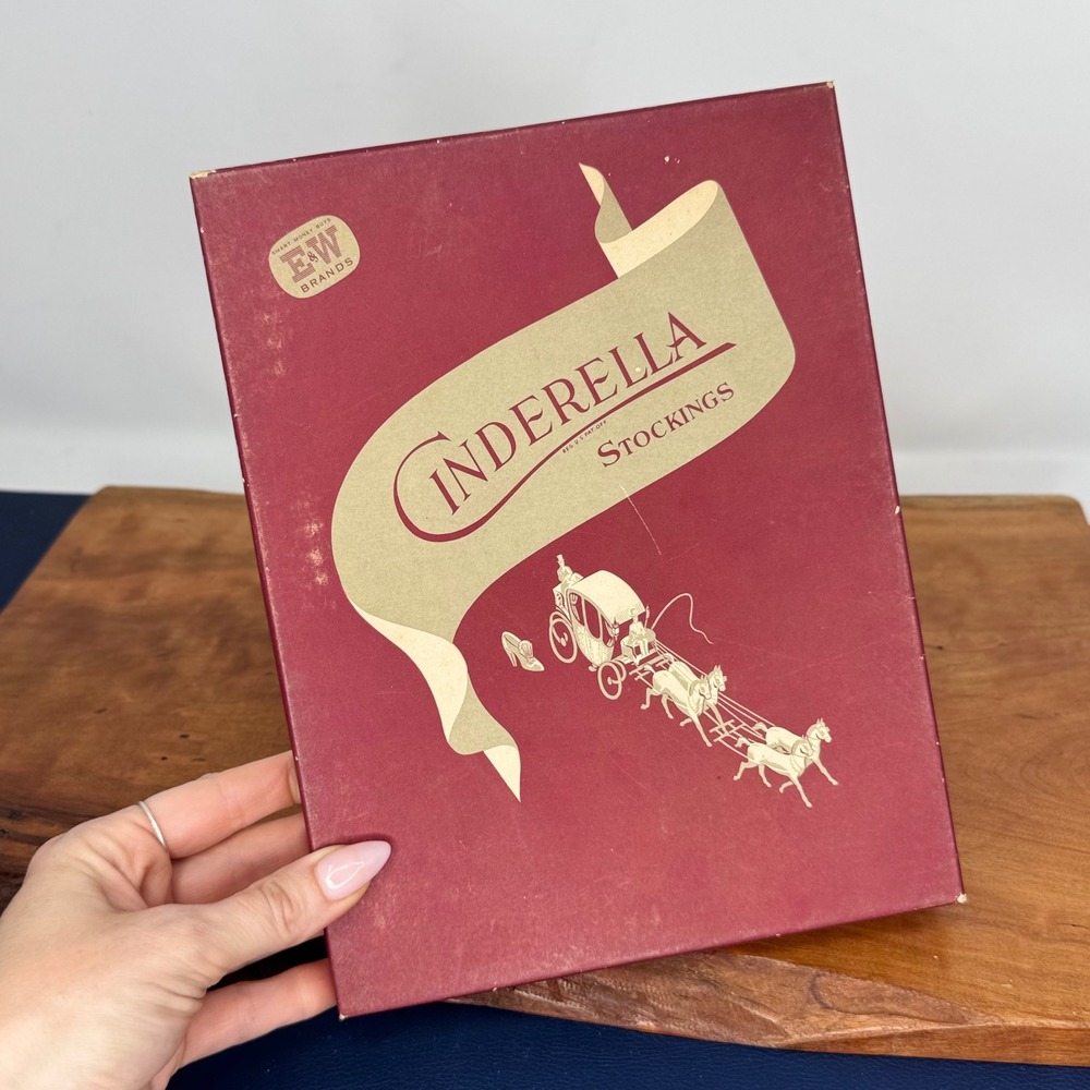 Vintage 1940's 2 Pairs Boxed Cinderella Stockings Deadstock Nylon Hosiery